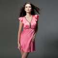 美帜MeiZhi时尚性感真丝短袖裙粉色（XL码）MZ-S1320421XL