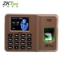 ZKTECO熵基科技股份有限公司X10 指纹考勤机指纹打卡机 自助式打卡指纹签到器员工上下班打卡机U盘下载 咖啡色