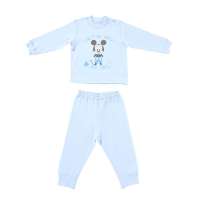 迪士尼宝宝(Disneybaby)小清新乐园肩开套装 蓝色 80码