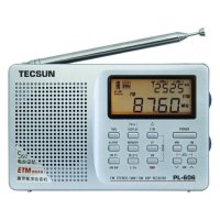 德生(Tecsun) PL-606高考收音机 听力全波段便携式四六级考试老年人半导体 立体声收音机（银色）