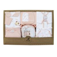 宝艺 婴儿用品棉新生儿宝宝牛皮纸礼盒四季套装内衣服1855 粉红色 均码