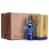 洋河 海之蓝 浓香型白酒 52度375ml*6瓶 整箱装 （新老包装随机发货）