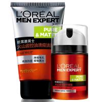 欧莱雅（LOREAL）男士火山岩抗痘护肤套装（控油清痘洁面膏100ml+清痘平衡露50ml)