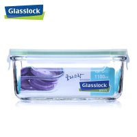 三光云彩(GLASSLOCK) 钢化耐热玻璃保鲜盒 饭盒韩国进口长方形饭盒1090ml微波炉可用密封防漏收纳盒便当盒 RP518