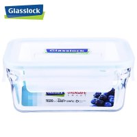 三光云彩(GLASSLOCK)耐热钢化玻璃保鲜盒韩国进口微烤两用饭盒长方形密封防漏便当盒储物盒1020ml -102