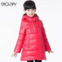 史努比SNOOPY正品童装儿童羽绒服女童羽绒服中长款2014新款连帽冬 浅红色 150B