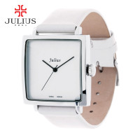 julius聚利时手表 方盘简单女表 皮带手表 中性时尚手表 JA-354 F款全白色
