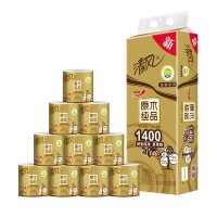 清风 卷纸 原木纯品金装四层140克*10卷卷筒卫生纸巾厕纸手纸【新旧包装交替发货】
