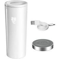 爱拼图（ipinto）智能水杯 APP饮水提醒 LED水温显示 无线充电 创意礼品 waterever W011白色款