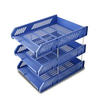得力(Deli) 文件座9209 牢固耐用三层文件架/文件盘/文件框 ps材质 黑色 1个装 黑色