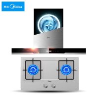 美的(Midea)DT570R+JZT-MQ7252-S蒸汽洗大吸力 抽油烟机燃气灶 烟灶套餐 自动清洗