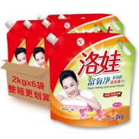 洛娃 富氧净多功能洗衣液2kg*6袋（整箱装） 成人与宝宝婴童婴儿洗衣液