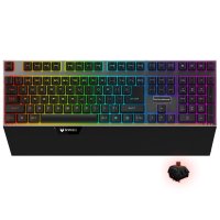 雷柏（Rapoo）V720RGB全彩专业电竞游戏英雄联盟LOL/DOTA/CF/守望先锋网吧网咖可编程机械键盘 黑色茶轴
