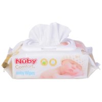 美国nuby/努比 婴儿湿巾新生儿柔湿巾80抽带盖洁肤预防红屁股婴儿专用湿巾