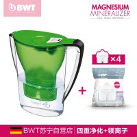 德国原装进口BWT家用直饮净水壶滤水壶净水器2.7升一壶四芯 绿色