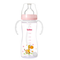 乐儿宝（bobo）婴幼儿PP宽口径奶瓶330毫升（红色）12月以上