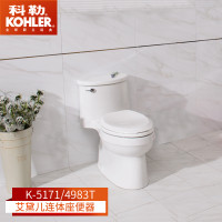 科勒免触式马桶 五级旋风冲水 连体坐便器 智能新体验K-5171T-TFQ 5171马桶搭配即热型智能盖77817 坑距400mm（K-4983T）