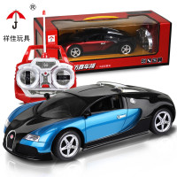 祥佳 布加迪1:18充电遥控汽车儿童男孩玩具汽车模型 男孩遥控车玩具 727-P8 蓝色