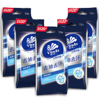 维达 湿巾 去油去汗 10片独立装*6包（量贩装）