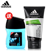 阿迪达斯 男士劲透控油炭爽洁面膏100g