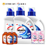 威露士抗菌有氧洗衣物洗护组合（威露士抗菌有氧洗衣液松木1L*3+消毒液60ml*3+柔顺剂50g*2）