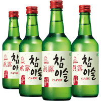 真露韩国烧酒竹炭味20.1度360ml*6瓶整箱装