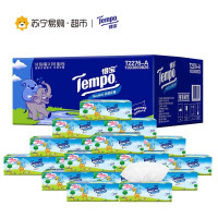 得宝(Tempo) 抽纸 四层90抽*18包纸巾 中规格(中幅)（儿童版）（天然无味）