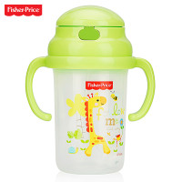 费雪牌(FISHER-PRICE)儿童水杯 PP材质带手柄婴童训练学饮杯280ml FP-8008绿色 适用年龄:6个月