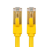 JH晶华 七类工程家装网线跳线 cat7 无氧铜屏蔽7类电脑机顶盒路由器宽带高速万兆网线 黄色 10米