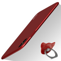 ESCASE 苹果iPhoneX全包烤漆肤感硬壳【送指环扣】有挂绳孔 中国红