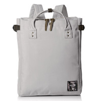 [直营]Anello 简约休闲方形双肩包AT-B1228 拉链 帆布 背包书包中号 6种颜色可选 学生书包 离家出走 浅灰LGY