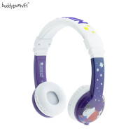 buddyPHONES MOOMIN儿童专用耳机头戴式英语听力学习视频通话有线耳机正版可爱卡通漫画小孩生日礼物 紫色