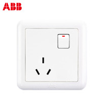 瑞士ABB 开关插座 德静一位三极带开关插座 16AAJ228 雅白 开关