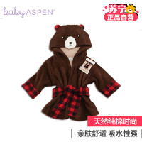 babyaspen 可爱的小熊连帽浴袍 棕色