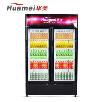 华美（Huamei）LC-780X 780升双门展示柜保鲜冷藏柜铜管 立式商用小型冰柜单门饮料柜 啤酒冷藏柜冰吧 侧开门
