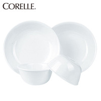 康宁(CORELLE) 餐具套装美国进口组合 4件套白色碗碟套装碗具碗盘碟