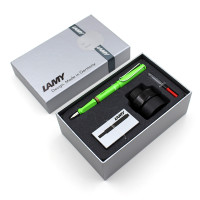 凌美(LAMY)Safari狩猎者钢笔墨水商务套装苹果绿EF尖 苹果绿色