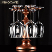 维诺卡夫 Vinocave水晶红酒杯 波尔多无铅葡萄酒杯 水晶高脚杯 杯架酒架酒具套装家用 730毫升酒杯6支+古塔杯架