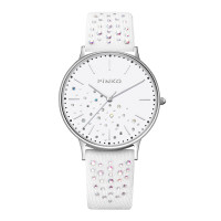 意大利进口PINKO手表 欧美品牌女士Nespolo系列简约时尚石英表女白色超薄 PK.2333L/01