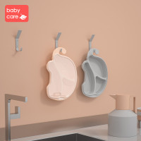 babycare宝宝餐盘 儿童餐具创意卡通盘子 可爱家用分格盘 科里斯灰 2320