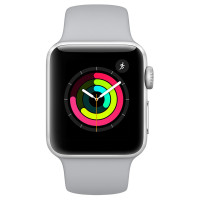 苹果Watch Series 3 智能手表 GPS 银色搭配云雾灰色运动型表带38MM（定制款）