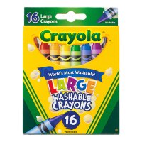 绘儿乐Crayola 16色可水洗儿童大蜡笔加粗绘画玩具52-3281