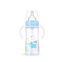 乐儿宝（bobo）婴幼儿PP宽口径奶瓶260ML（蓝色）适用年龄12月以上