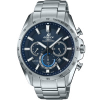 卡西欧(CASIO)手表 EDIFICE系列休闲商务大表盘防水运动石英男表蓝盘钢带 EFB-520SBD-2A EFB-520SBD-2A