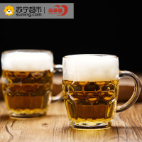 青苹果玻璃杯 无铅透明酒杯啤酒杯 大容量560ml 耐热玻璃菠萝饮料杯8只装 ZB01-150/L2