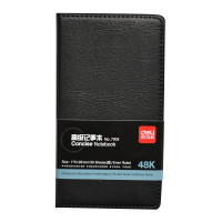 得力（deli）7903 皮面笔记本-80页-48K 黑色得力