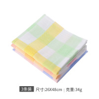亚光(LOFTEX)纯棉卡通吸水柔软纱布小毛巾 3条装 34g/条 混色 26*48cmcm 682104 混色3条装 48*26cm