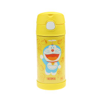 THERMOS膳魔师真空不锈钢吸管杯儿童保温杯 350ML萌黄色哆啦A梦 F4011-YL-DRM