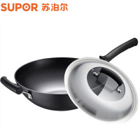 苏泊尔（SUPOR） 炒锅 32cm铸铁锅无涂层炒菜锅大勺平底炒锅中式生铁锅燃气煤气明火电磁炉通用 FC32Z3