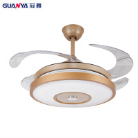 冠雅(GUANYA)FS6011-GD皇冠隐形36寸吊扇灯风扇灯餐厅吊灯卧室客厅家用简约现代带LED电风扇变光其他 金色